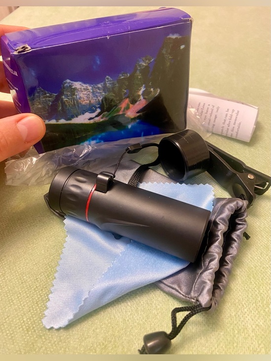 Other - Compact Black Monocular with Red Accent